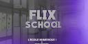 Discovery splash banner for Flix School Discord server
